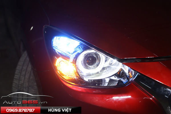 Mazda 2 độ  - Đèn pha nâng cấp bi Hella 5 2016 Limited
